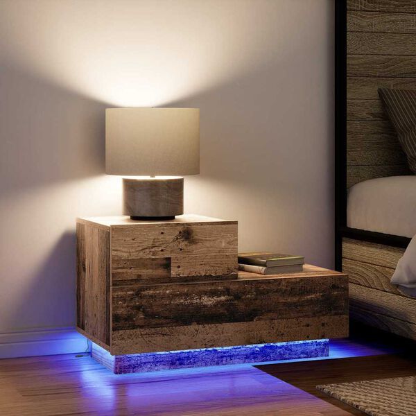 vidaXL Cabinet de chevet avec tiroir Bois ancien 70 x 36 x 40,5 cm