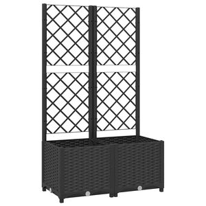 vidaXL Jardini&egrave;re avec treillis Noir 80x40x136 cm PP