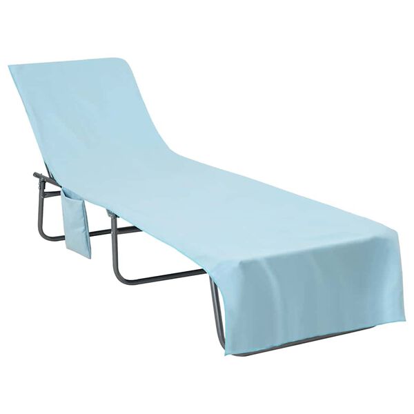 vidaXL Serviettes de Transat 2 pcs Bleu 210 x 75 cm