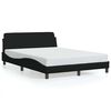 vidaXL Cadre de lit Dover noir 135 x 190 cm en tissu