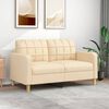 vidaXL Canap&eacute; &agrave; 2 places Cr&egrave;me 140 cm Tissu