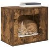 vidaXL Maison pour chat Ch&ecirc;ne fum&eacute; 51 x 30 x 42,5 cm Bois d'ing&eacute;nierie