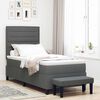 vidaXL Lit &agrave; ressorts avec matelas Gris fonc&eacute; 100 x 200 cm tissu