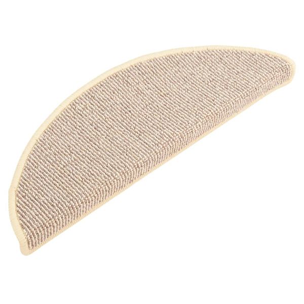 vidaXL Tapis d'escalier 15 pi&egrave;ces 65 x 21 x 4 cm Blanc et marron Demi-rond Grand