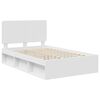 vidaXL Cadre de lit avec t&ecirc;te de lit Blanc 135 x 190 cm Pin massif