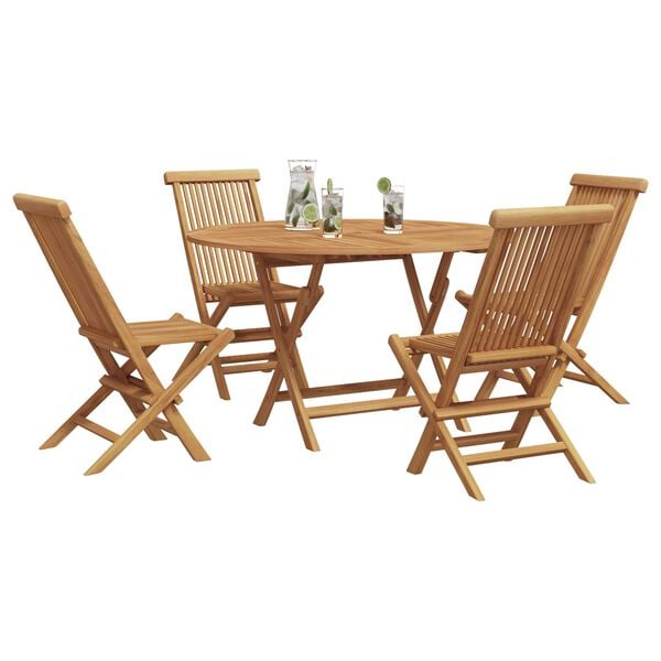 vidaXL Ensemble de salle &agrave; manger pour jardin 5 pcs Marron