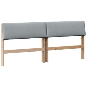 vidaXL T&ecirc;te de lit capitonn&eacute;e Gris clair 200 cm Pin massif
