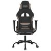 vidaXL Chaise de jeu avec repose-pied Noir et taupe Tissu