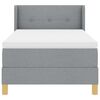 vidaXL Lit &agrave; ressorts avec matelas Gris clair 190 x 90 cm Polyester