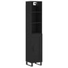 vidaXL Buffet haut Noir 34,5x34x180 cm Bois d'ing&eacute;nierie