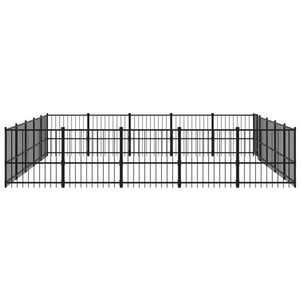 vidaXL Chenil d'ext&eacute;rieur pour chiens Acier 23,52 m&sup2;