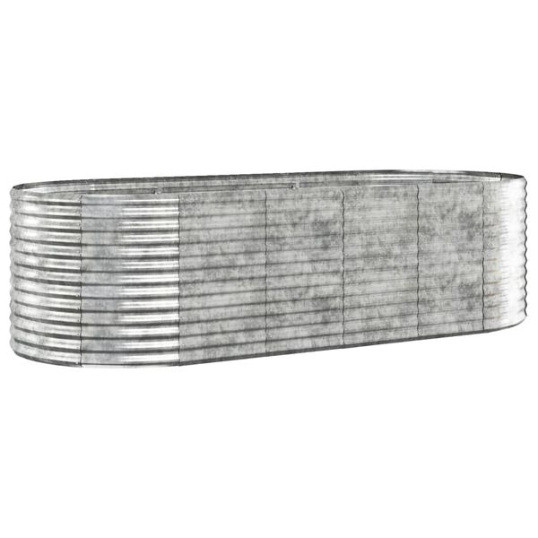 vidaXL Lit sur&eacute;lev&eacute; de jardin Acier galvanis&eacute; Argent&eacute;