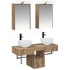vidaXL Ensemble d'armoire de salle de bain 5 pcs Ch&ecirc;ne artisanal