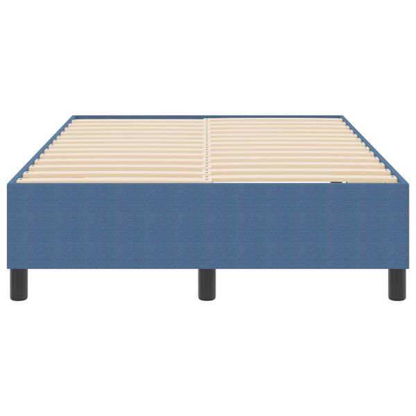 vidaXL Cadre de lit plateforme Bleu 120 x 190 cm tissu