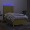 vidaXL Sommier &agrave; lattes de lit avec matelas et LED Vert 80x200cm Tissu
