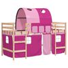 vidaXL Lit mezzanine enfants avec tunnel sans matelas rose 80x200 cm