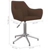 vidaXL Chaises pivotantes &agrave; manger lot de 4 marron tissu
