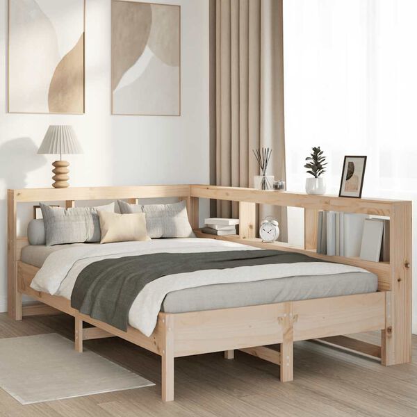 vidaXL Lit biblioth&egrave;que sans matelas 160x200 cm bois massif de pin