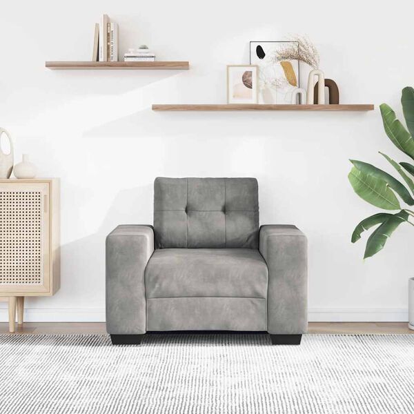 vidaXL Fauteuil Gris clair 60 cm Velours