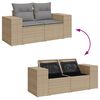 vidaXL Salon de jardin avec coussins 6 pcs beige résine tressée