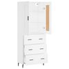 vidaXL Buffet haut Blanc 69,5x34x180 cm Bois d'ing&eacute;nierie