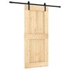 vidaXL Porte coulissante Naturel et noir 90 x 210 cm