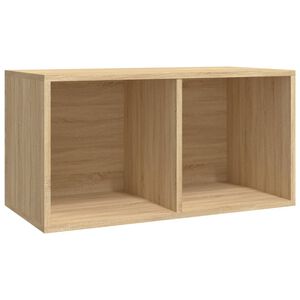 vidaXL Bo&icirc;te de rangement de vinyles Ch&ecirc;ne sonoma 71x34x36 cm