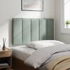 vidaXL Coussin de t&ecirc;te de lit Hanko gris clair 80 cm velours