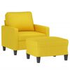 vidaXL Fauteuil avec repose-pied Jaune clair 60 cm Tissu
