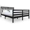 vidaXL Cadre de lit sans matelas noir bois massif