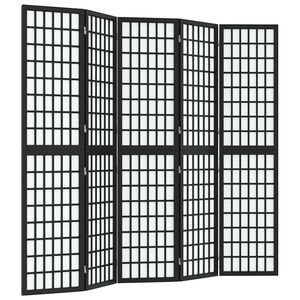 vidaXL Cloison de s&eacute;paration pliable 5 panneaux 200x170 cm Noir