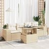 vidaXL Salon de jardin avec coussins 5 pcs beige r&eacute;sine tress&eacute;e