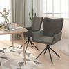 vidaXL Chaises pivotantes à manger lot de 2 Gris foncé Velours