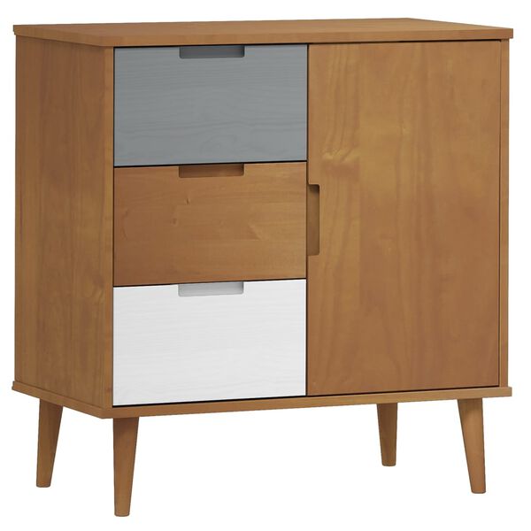 vidaXL Buffet MOLDE Marron 76,5x40x80 cm Bois massif de pin