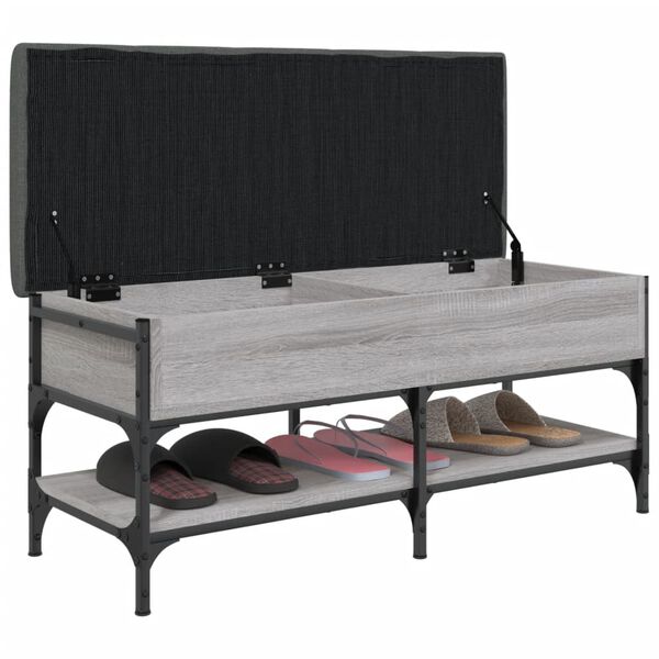 vidaXL Banc &agrave; chaussures sonoma gris 102x42x45 cm bois d'ing&eacute;nierie
