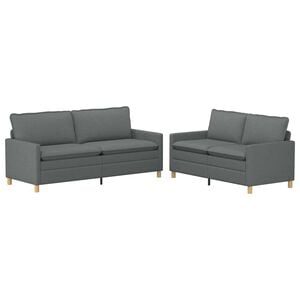 vidaXL Ensemble de Canap&eacute;s 2 pc Gris fonc&eacute; Tissu
