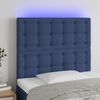 vidaXL T&ecirc;te de lit &agrave; LED Bleu 90x5x118/128 cm Tissu
