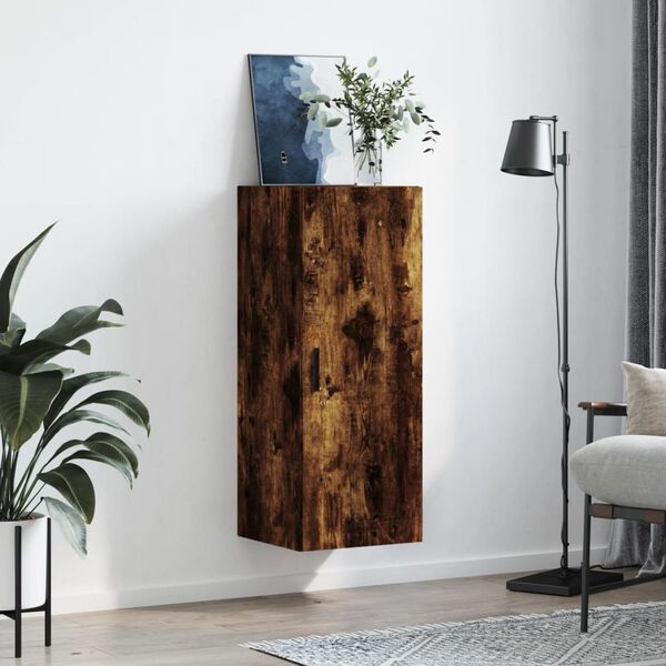 vidaXL Armoire murale ch&ecirc;ne fum&eacute; 34,5x34x90 cm