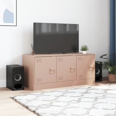 vidaXL Meuble TV rose 99x39x44 cm acier