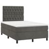 vidaXL Sommier &agrave; lattes de lit et matelas Gris fonc&eacute; 120x200cm Velours