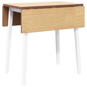 vidaXL Table &agrave; manger blanc bois massif et caoutchouc