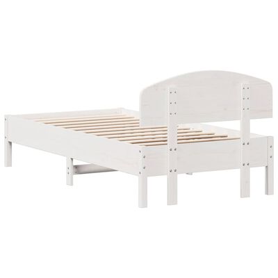 vidaXL Cadre de lit sans matelas blanc 90x190 cm bois de pin massif