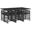 vidaXL Ensemble &agrave; manger de jardin coussins 7pcs Noir R&eacute;sine tress&eacute;e