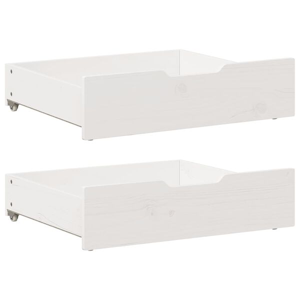 vidaXL Tiroirs sous le lit 2 pcs blanc 75x55x17 cm bois de pin massif