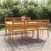 vidaXL Ensemble &agrave; manger de jardin 7 pcs Bois de teck solide