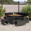 vidaXL Ensemble de canap&eacute; de jardin avec coussin Noir Poly rotin