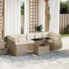 vidaXL Salon de jardin avec coussins 8 pcs beige r&eacute;sine tress&eacute;e