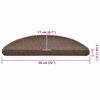 vidaXL Tapis d'escalier 30 pi&egrave;ces 56 x 17 x 3 cm marron caf&eacute; demi-rond
