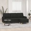 vidaXL Canap&eacute; &agrave; 3 places avec repose-pieds Noir 180 cm Tissu