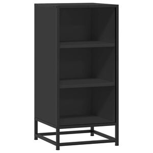 vidaXL Buffet noir 35,5x35x76 cm bois d'ing&eacute;nierie et m&eacute;tal